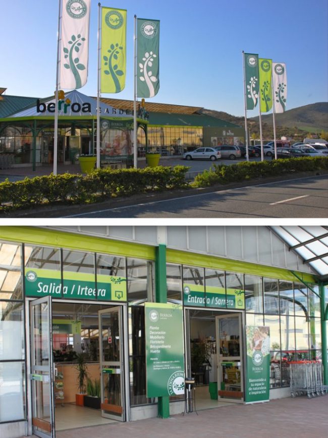 Imagen corporativa de Jardinarium como decoración del punto de venta en diferentes aplicativos