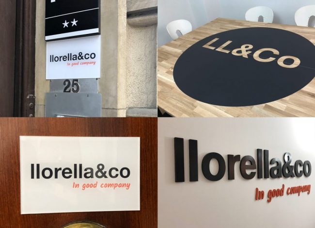 Rotulación de imagen corporativa Llorella & Co